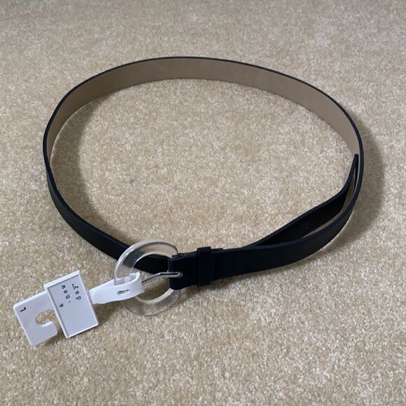 Women’s Black Belt with Clear Buckle XL NWT - Picture 1 of 3